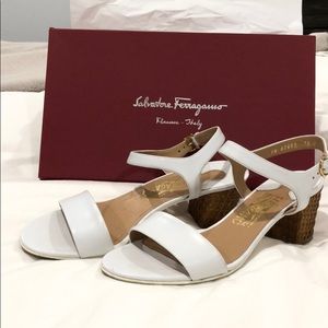Ferragamo white Sandals 7.5B